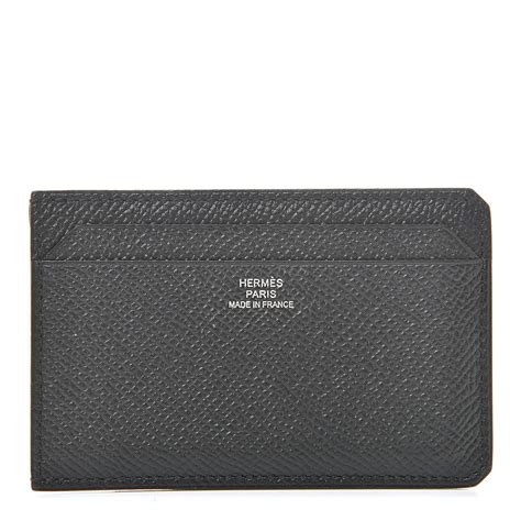 Hermes City 4CC Card Holder Black Matte Exotic nwt 